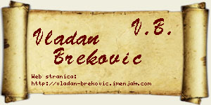 Vladan Breković vizit kartica